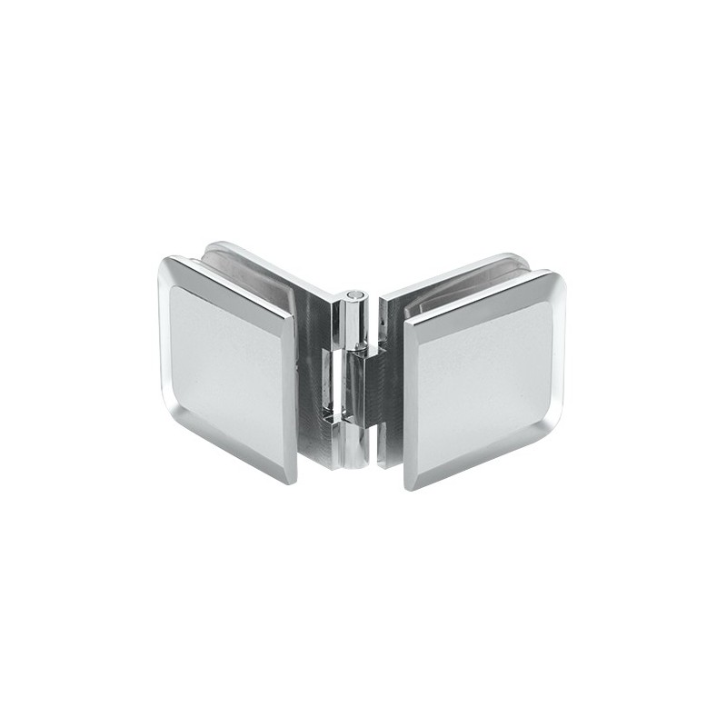CRL 90 Degree Glass-to-Glass Clamp - Chrome Beveled Style For Frameless Shower Enclosures (Fits 3/8" To 1/2" Glass)