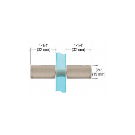 CRL Brushed Nickel Back-to-Back Shower Door Knobs – Cylinder Style With Plastic Sleeve, Easy Install